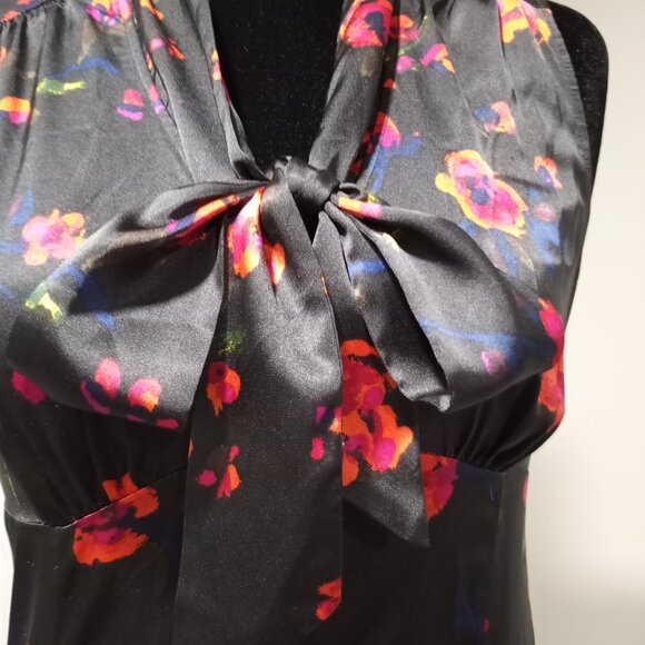 EXPRESS BLACK|RED SLEEVELESS TOP WITH TIE BOW WOMEN SIZE M - Picture 6 of 11